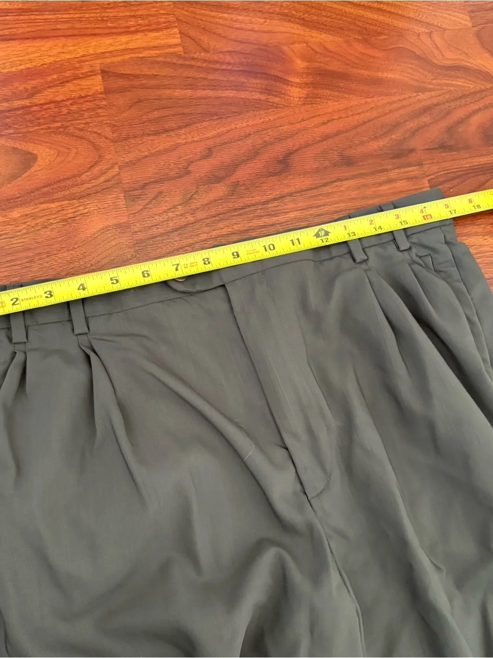 Zanella Mens Dress Pants Slacks 34 Jesse Virgin Wool Pleated Cuffed Italy Olive